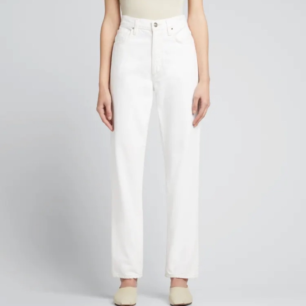 Goldsign White Straight Leg Jeans High-Waisted